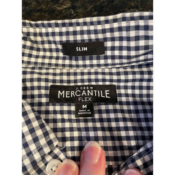 J.Crew Mercantile Men's M Black Check Slim Fit Button-Up Shirt - Picture 5 of 6